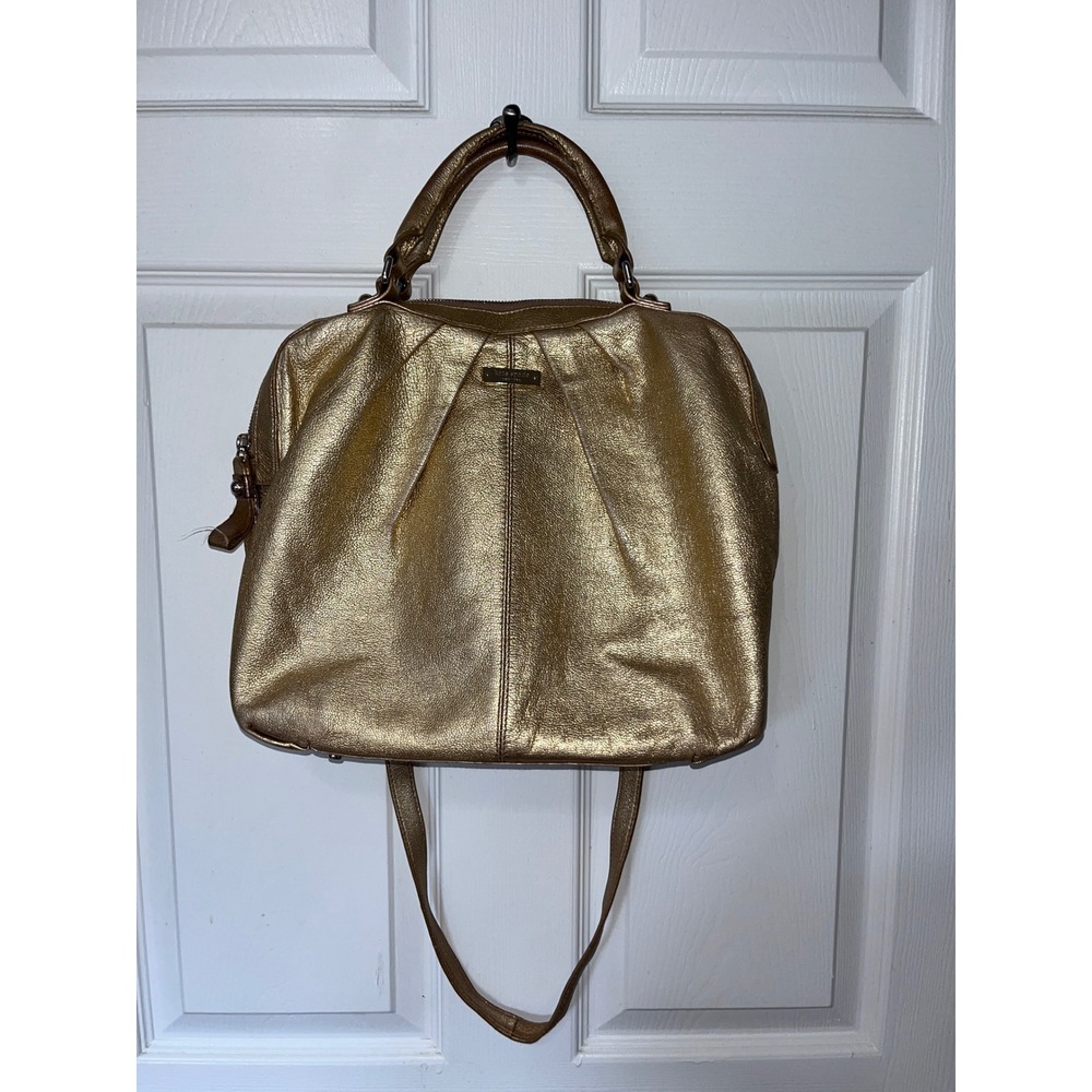 Kate Spade Satchel Women OS Gold Metallic Pebbled Leather Crossbody